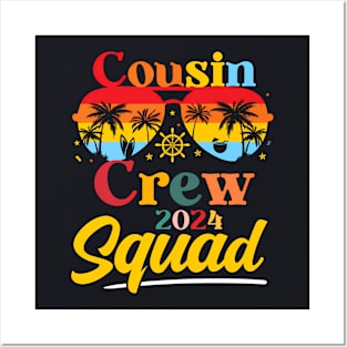 Cousin Crew 2024 Summer Vacation Beach Family Trips Matching Posters and Art